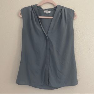 CALVIN KLEIN Dusty Blue Sleeveless Blouse